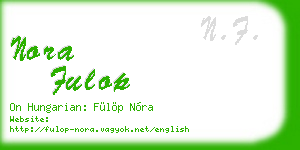 nora fulop business card